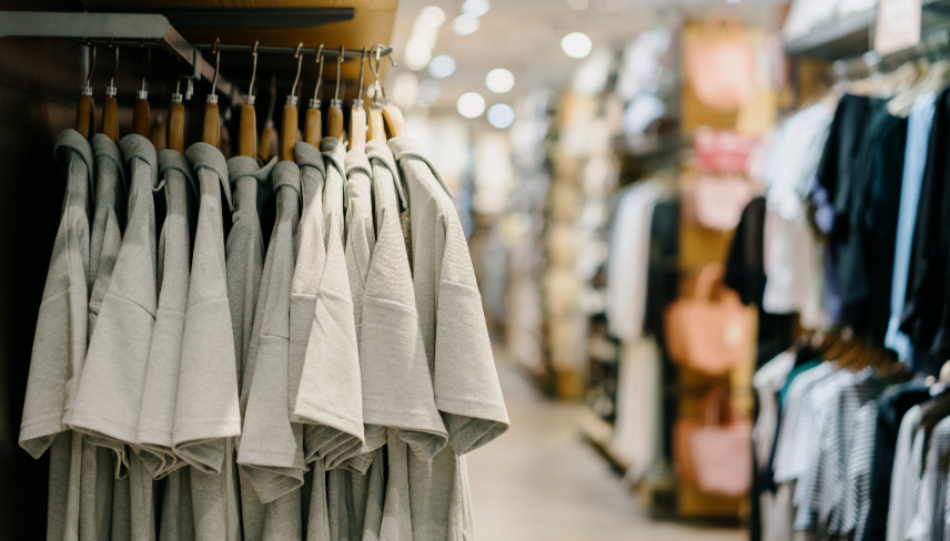 clothes store in shopping mall